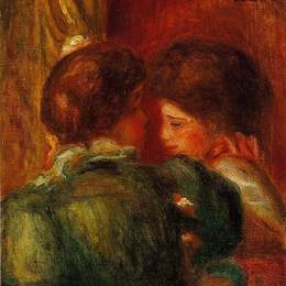《两个女人的头颅》皮耶尔·奥古斯特·雷诺阿(Pierre-Auguste Renoir)高清作品欣赏