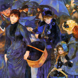 《雨伞》皮耶尔·奥古斯特·雷诺阿(Pierre-Auguste Renoir)高清作品欣赏