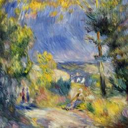 《眺望安提贝》皮耶尔·奥古斯特·雷诺阿(Pierre-Auguste Renoir)高清作品欣赏