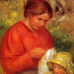 《妇女儿童》皮耶尔·奥古斯特·雷诺阿(Pierre-Auguste Renoir)高清作品欣赏