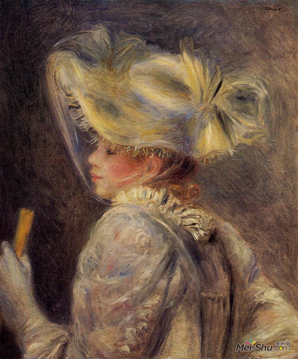 皮耶尔·奥古斯特·雷诺阿(pierre-auguste renoir)高清作品《戴白