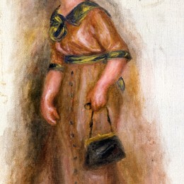 《带包的女人》皮耶尔·奥古斯特·雷诺阿(Pierre-Auguste Renoir)高清作品欣赏