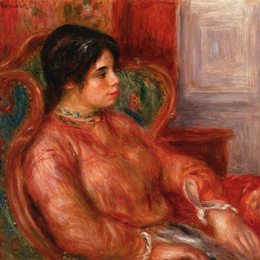 《有绿色椅子的妇女》皮耶尔·奥古斯特·雷诺阿(Pierre-Auguste Renoir)高清作品欣赏