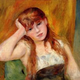 《年轻金发女人》皮耶尔·奥古斯特·雷诺阿(Pierre-Auguste Renoir)高清作品欣赏