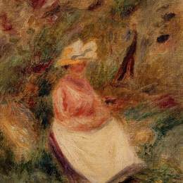 《年轻的女孩在树林里》皮耶尔·奥古斯特·雷诺阿(Pierre-Auguste Renoir)高清作品欣赏