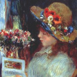 《少女阅读》皮耶尔·奥古斯特·雷诺阿(Pierre-Auguste Renoir)高清作品欣赏
