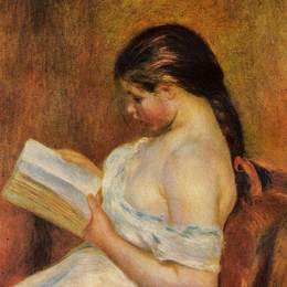 《少女阅读》皮耶尔·奥古斯特·雷诺阿(Pierre-Auguste Renoir)高清作品欣赏