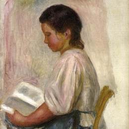 《少女阅读》皮耶尔·奥古斯特·雷诺阿(Pierre-Auguste Renoir)高清作品欣赏
