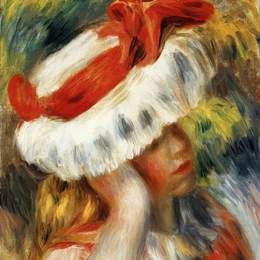 《年轻的女孩，六》皮耶尔·奥古斯特·雷诺阿(Pierre-Auguste Renoir)高清作品欣赏