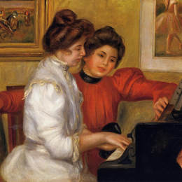 《钢琴伴奏的少女》皮耶尔·奥古斯特·雷诺阿(Pierre-Auguste Renoir)高清作品欣赏