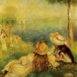 《海边的少女》皮耶尔·奥古斯特·雷诺阿(Pierre-Auguste Renoir)高清作品欣赏