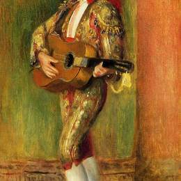 《年轻吉他手》皮耶尔·奥古斯特·雷诺阿(Pierre-Auguste Renoir)高清作品欣赏