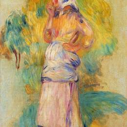 《吃苹果的年轻农民》皮耶尔·奥古斯特·雷诺阿(Pierre-Auguste Renoir)高清作品欣赏