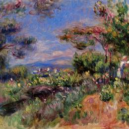 皮耶尔·奥古斯特·雷诺阿(Pierre-Auguste Renoir)高清作品:Young Woman in a Landscape, Cagnes