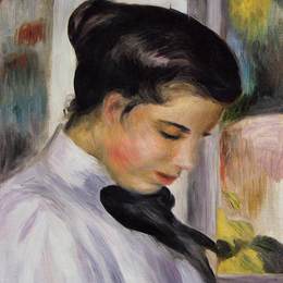 《简介中的年轻女子》皮耶尔·奥古斯特·雷诺阿(Pierre-Auguste Renoir)高清作品欣赏