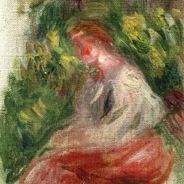 《坐着的年轻女子》皮耶尔·奥古斯特·雷诺阿(Pierre-Auguste Renoir)高清作品欣赏