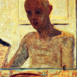 《剃须镜中的自画像》皮尔·波纳尔(Pierre Bonnard)高清作品欣赏