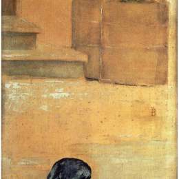 《带沙丘的孩子，或者带桶的孩子》皮尔·波纳尔(Pierre Bonnard)高清作品欣赏