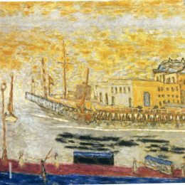 《特鲁维尔，港口的出口》皮尔·波纳尔(Pierre Bonnard)高清作品欣赏