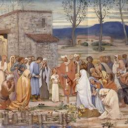 《圣吉纳维芙的童年》皮埃尔·皮维·德·夏凡纳(Pierre Puvis de Chavannes)高清作品欣赏