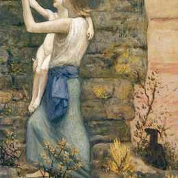 《山羊饲养员》皮埃尔·皮维·德·夏凡纳(Pierre Puvis de Chavannes)高清作品欣赏