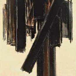 《绘画，1958年6月10日》皮埃尔?苏拉热(Pierre Soulages)高清作品欣赏