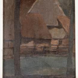 《山墙有树的农场》皮特·蒙德里安(Piet Mondrian)高清作品欣赏
