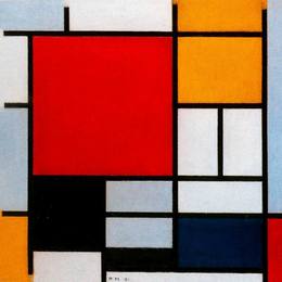 皮特·蒙德里安(Piet Mondrian)高清作品:Composition with Large Red Plane, Yellow, Black, Gray and Bl