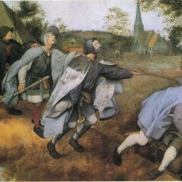 《盲人的寓言》彼得·勃鲁盖尔(Pieter Bruegel the Elder)高清作品欣赏