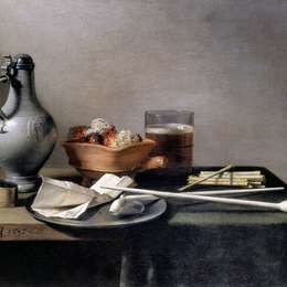 《烟斗和火盆》彼得·克莱兹(Pieter Claesz)高清作品欣赏