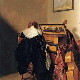 《坐在处女座的女士》彼得·柯德(Pieter Codde)高清作品欣赏