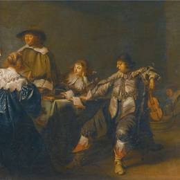 《在室内演奏音乐的优雅公司》彼得·柯德(Pieter Codde)高清作品欣赏