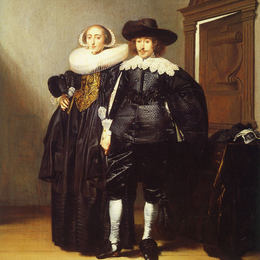 《已婚夫妇的双重肖像》彼得·柯德(Pieter Codde)高清作品欣赏