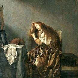 《梳头的女人》彼得·柯德(Pieter Codde)高清作品欣赏