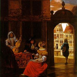 《音乐晚会》皮特尔·德·胡格(Pieter de Hooch)高清作品欣赏