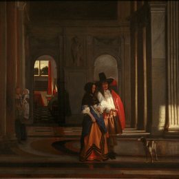 《去散步》皮特尔·德·胡格(Pieter de Hooch)高清作品欣赏