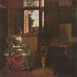 《读信的女人》皮特尔·德·胡格(Pieter de Hooch)高清作品欣赏