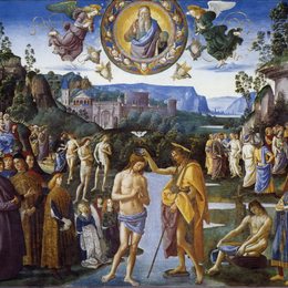 《基督的洗礼》彼得罗·贝鲁吉诺(Pietro Perugino)高清作品欣赏