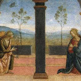 彼得罗·贝鲁吉诺(Pietro Perugino)高清作品:Pala di Corciano (Annunciation)