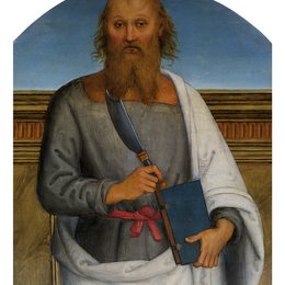 彼得罗·贝鲁吉诺(Pietro Perugino)高清作品:Pala di Sant Agostino (St. Bartolomeo)