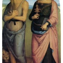 彼得罗·贝鲁吉诺(Pietro Perugino)高清作品:Pala di Sant Agostino (St. Jerome and Santa Maria Magdalena)