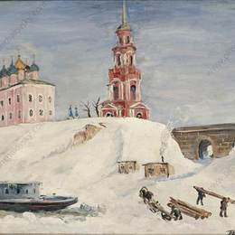 《梁赞码头》孔科洛夫茨基(Pyotr Konchalovsky)高清作品欣赏