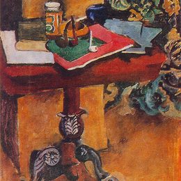 《静物。桌子、书和管道。》孔科洛夫茨基(Pyotr Konchalovsky)高清作品欣赏