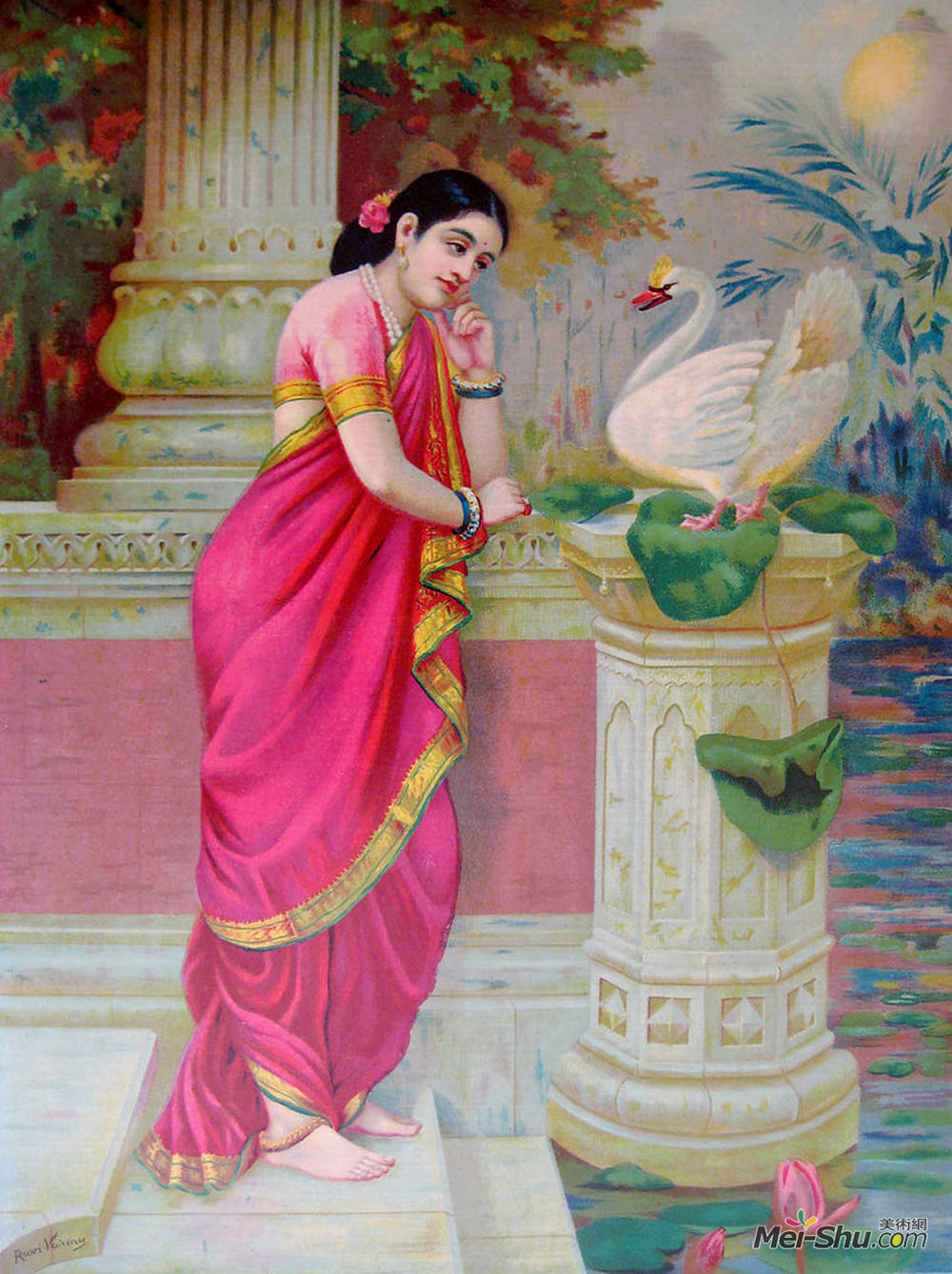 《汉萨达玛西》拉贾·拉维·瓦尔马(raja ravi varma)高清作品欣赏