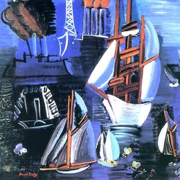 《勒阿弗尔的小船》劳尔·杜飞(Raoul Dufy)高清作品欣赏