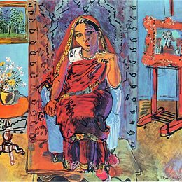 《室内的印度女人》劳尔·杜飞(Raoul Dufy)高清作品欣赏