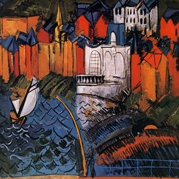 《帆船在圣地址》劳尔·杜飞(Raoul Dufy)高清作品欣赏