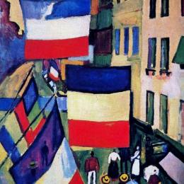 《挂满旗帜的街道》劳尔·杜飞(Raoul Dufy)高清作品欣赏