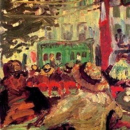 《咖啡馆和露台的露台》劳尔·杜飞(Raoul Dufy)高清作品欣赏
