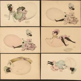 《女孩和鸡蛋》拉斐尔基什内尔(Raphael Kirchner)高清作品欣赏